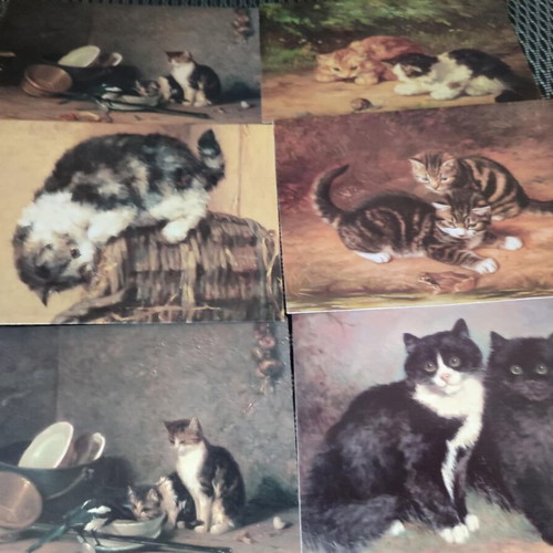 Victorian cats postcards like new, set of 12 with envelopes