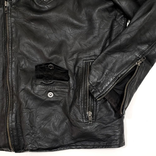 Jack & Jones men's leather jacket like new, size L, black