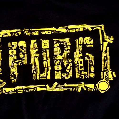XBOX PUBG T-shirt, Regent Gaya, cotton, size XL fitting L, black and yellow