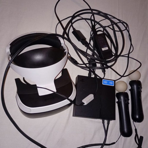 PlayStation 4 console with PS VR, controller and 5 games