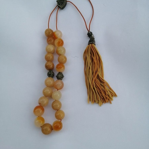 Worry beads made of yellow jade semiprecious stones new