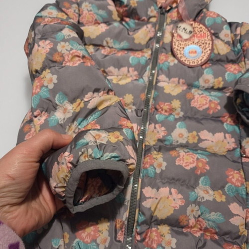 Ebruli Kids floral print hooded puffer jacket for girls 3-4 years