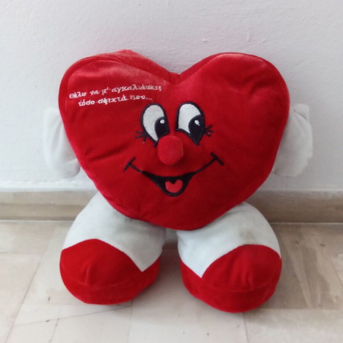 Plush heart used with small stains