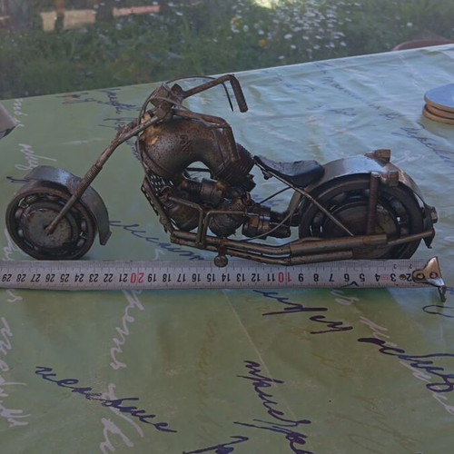 Handmade metal motorcycle used for collectors Harley