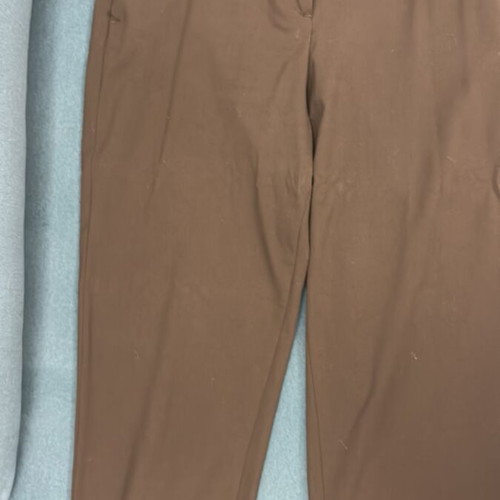 Women's fabric pants H&M used, brown/khaki, regular fit, size S