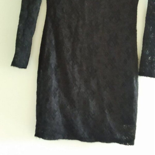 Black evening dress with long sleeves, like new, size XS