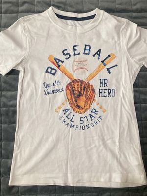 T-shirt for boys like new, size 116 cm, white and orange