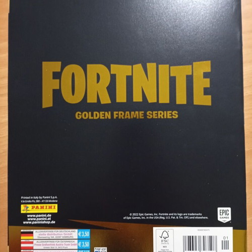 Panini Fortnite Golden Frame Series empty sticker album like new