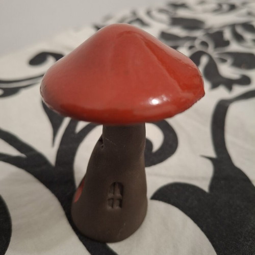 Handmade ceramic mushroom house decoration