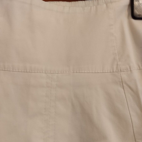 Skirt white cotton pleated used high-waisted