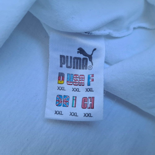 Puma Athletic Wear men's vintage 90s Y2K cotton polo shirt XXL white