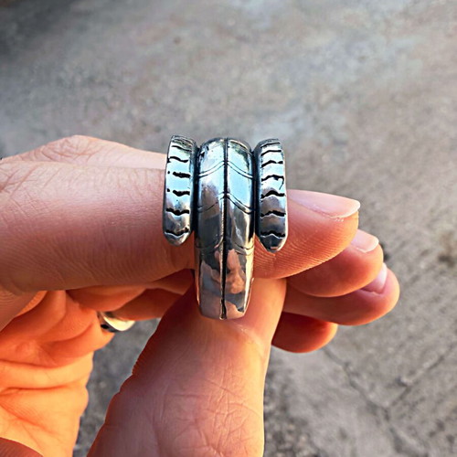 Aries Ring Size 61 EU Handmade Tin Silver Color New