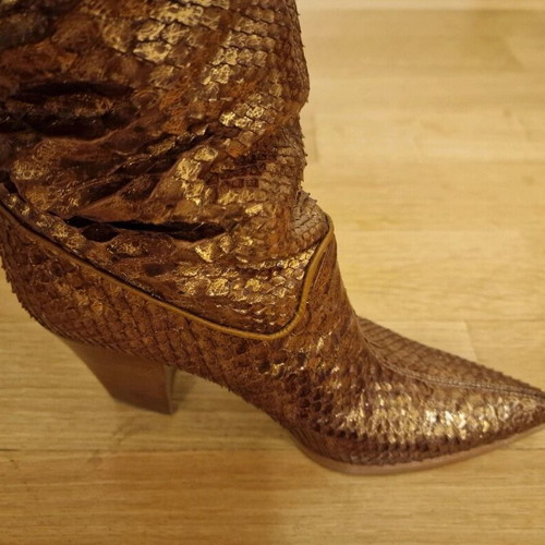 Casadei leather gold boot like new, size 38
