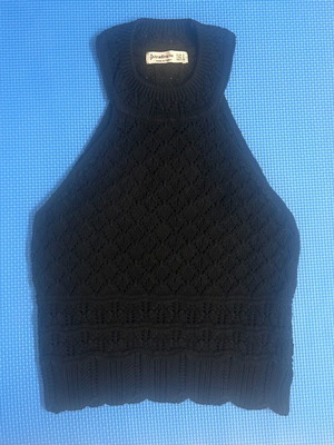 Stradivarius Y2K Black Halter-neck Knit Top Size S like new
