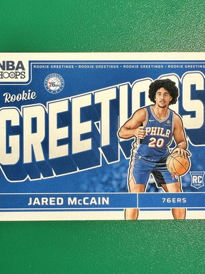 Panini NBA Hoops Jared McCain 2024-25 Rookie Greetings Card #9 new