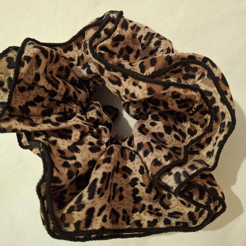 Scrunchie large leopard hair tie triple new animal print