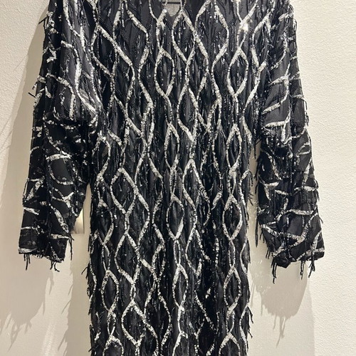 Zara dress XS with sequins like new, black and silver
