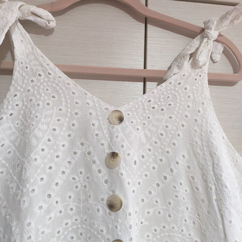 White broderie midi dress XL like new