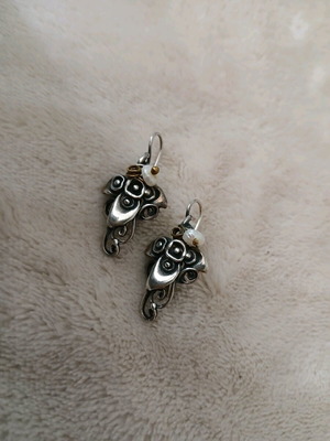 Vintage silver 925 earrings with genuine pearls like new