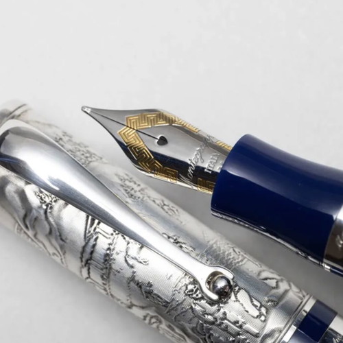 Montegrappa Cosmopolitan 1849 E-W Fountain Pen "California Gold Rush" Sterling Silver