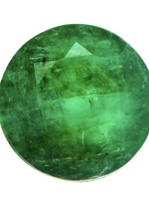 Φυσικό σμαράγδι 0.92 ct Βραζιλίας στρογγυλή κοπή F1 Oil πιστοποιημένο
