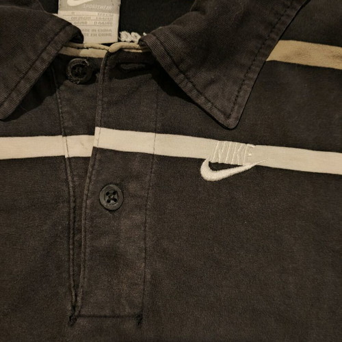Nike Sportswear Men's Polo Shirt Used, Size S, Black with Stripes