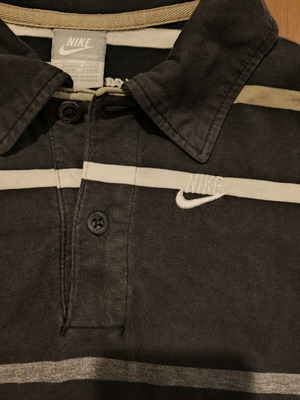 Nike Sportswear Men's Polo Shirt Used, Size S, Black with Stripes