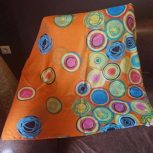 Colorful large scarf like new, shawl, pareo