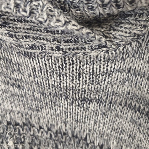 Grey knit poncho with cowl neck, one size M-L