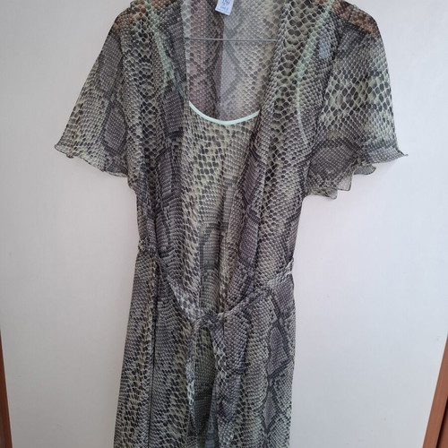 Nightdress and robe set S/M, multicolor
