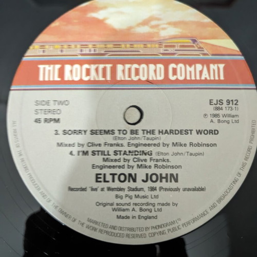 Elton John Nikita vinyl record
