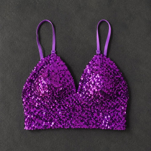 Zara purple sequin top new, size S, adjustable straps