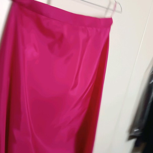 Bustier with high-waist skirt with Swarovski stones in fuchsia color like new