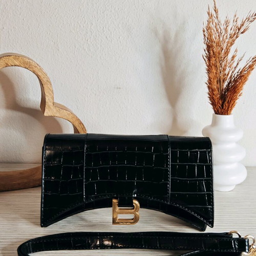 Black Croco Bag Zara new with detachable strap
