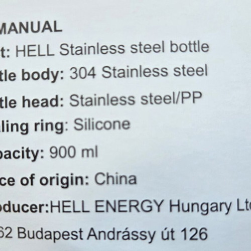 Hell Energy Drink Stainless Steel Collectible Bottle New