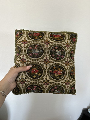 Embroidered pillow, vintage