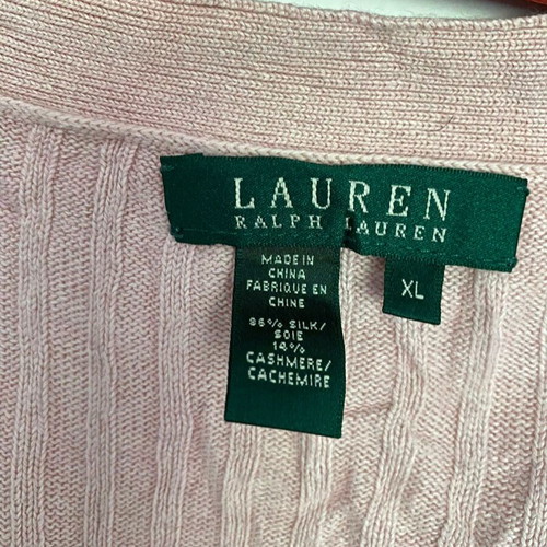 Lauren Ralph Lauren pink vest, 65% silk & 14% cashmere, XL