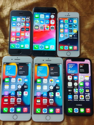 Apple iPhone collectible set of 6, 5s, 6, SE 2016, 7 Plus, 8 Plus, XS