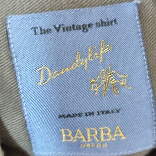 Barba Napoli Dandy Life men's shirt like new, olive green, size L