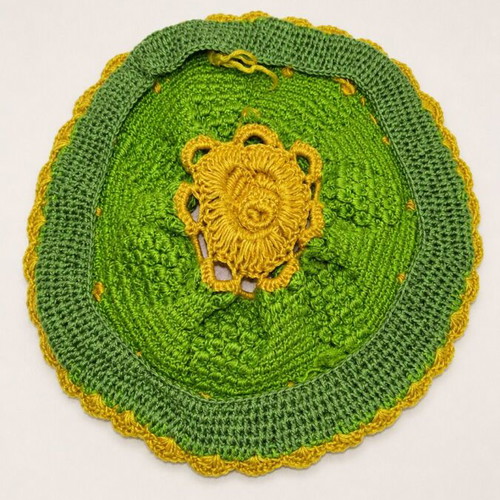 Handmade crochet covers for round chair cushions set of 2, like new