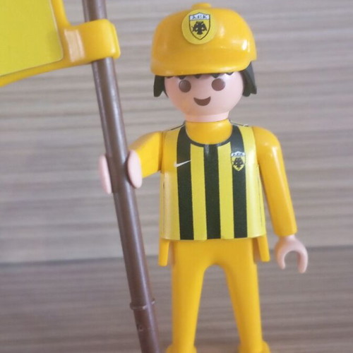 Playmobil AEK fan figure with team flag, like new