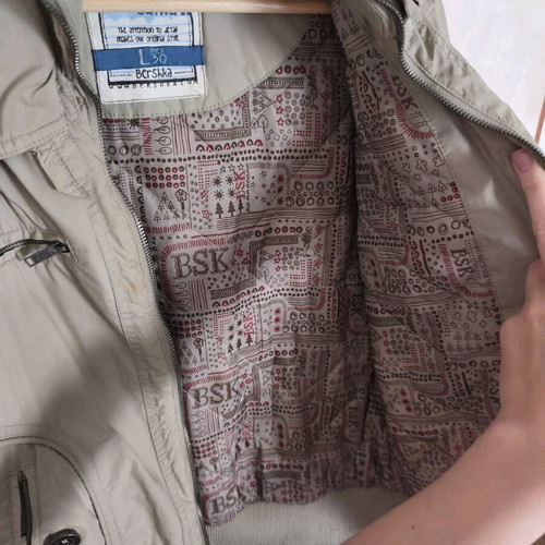 Bershka bomber jacket used, size L, khaki brown green