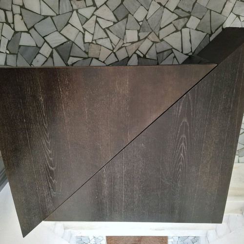 Coffee table used, black square, 2 pieces