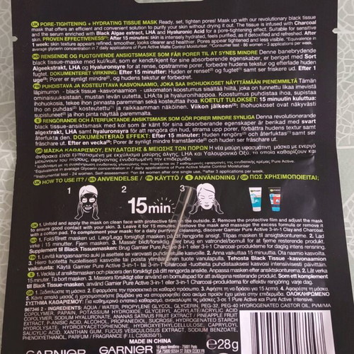 Garnier skincare pure charcoal beauty mask new