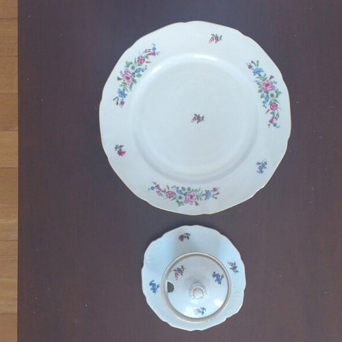 Czechoslovakian porcelain dinnerware set like new with replaced plates