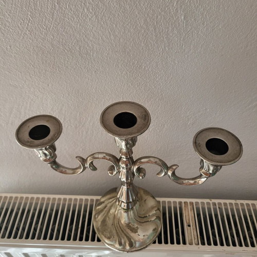 Quist W.-Germany vintage silver-plated three-arm candlestick