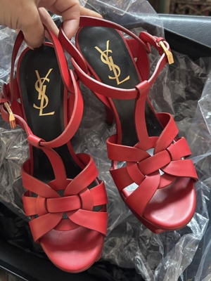 YSL Tribute platform sandals used, size 36, red