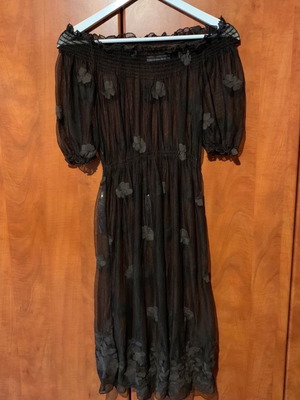 Siste s tulle dress with embroidered brown flowers used