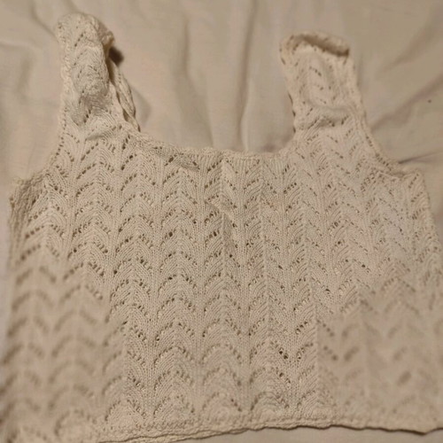 Handmade knitted tops new, pack of 4 white and cream