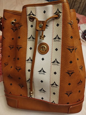La Tour Eiffel handbag used, white and brown